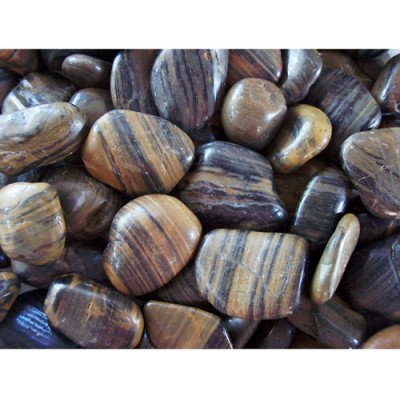 Exotic Pebbles & Aggregates Striped Polished Pebbles, 5 lb   552442128